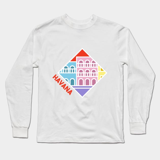 Havana - Cuba Long Sleeve T-Shirt by meowshmallow